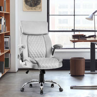 Swivel Office Room Chair Executive Desk Chair Velvet Caster Metal Grey Office Foam Dry Clean American Design,Cute,Modern Handle Office Chairs Foam Adjustable Height Velvet