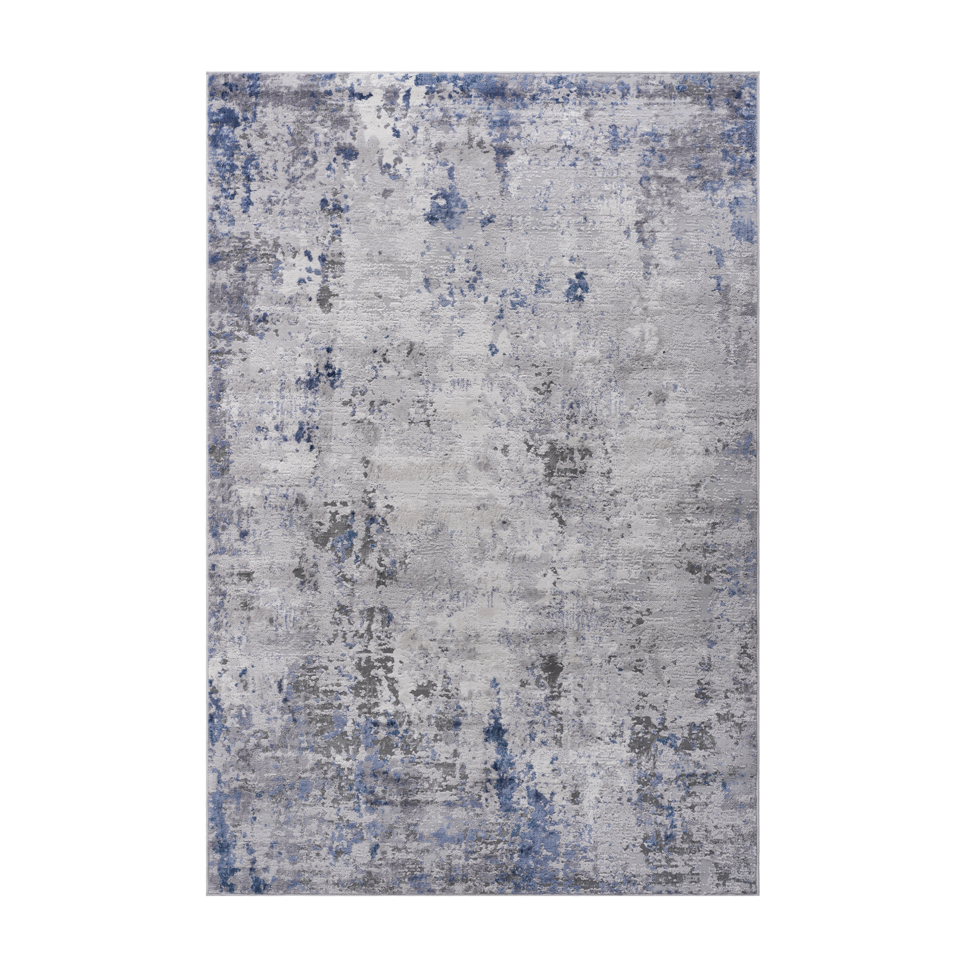 Naar Marfi Collection 2X3 Silver Blue Abstract Non Shedding Living Room Bedroom Dining Home Office Stylish And Stain Resistant Area Rug Silver Polyester