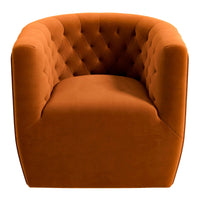 Delaney Burnt Orange Velvet Swivel Chair Burnt Orange,Orange Velvet Foam Solid Wood,Velvet