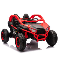 24V Two Seater Kids Ride On Utv W Parents Control,20In Seat Width,400W Super High Power,Four Wheel Suspension,Bluetooth,Mp3,Usb,Led Light,Horn,Rear Storage Space,Speeds 3.73 4.97Mph For Kids Aged 3 . Red 100 149 Lbs Polypropylene