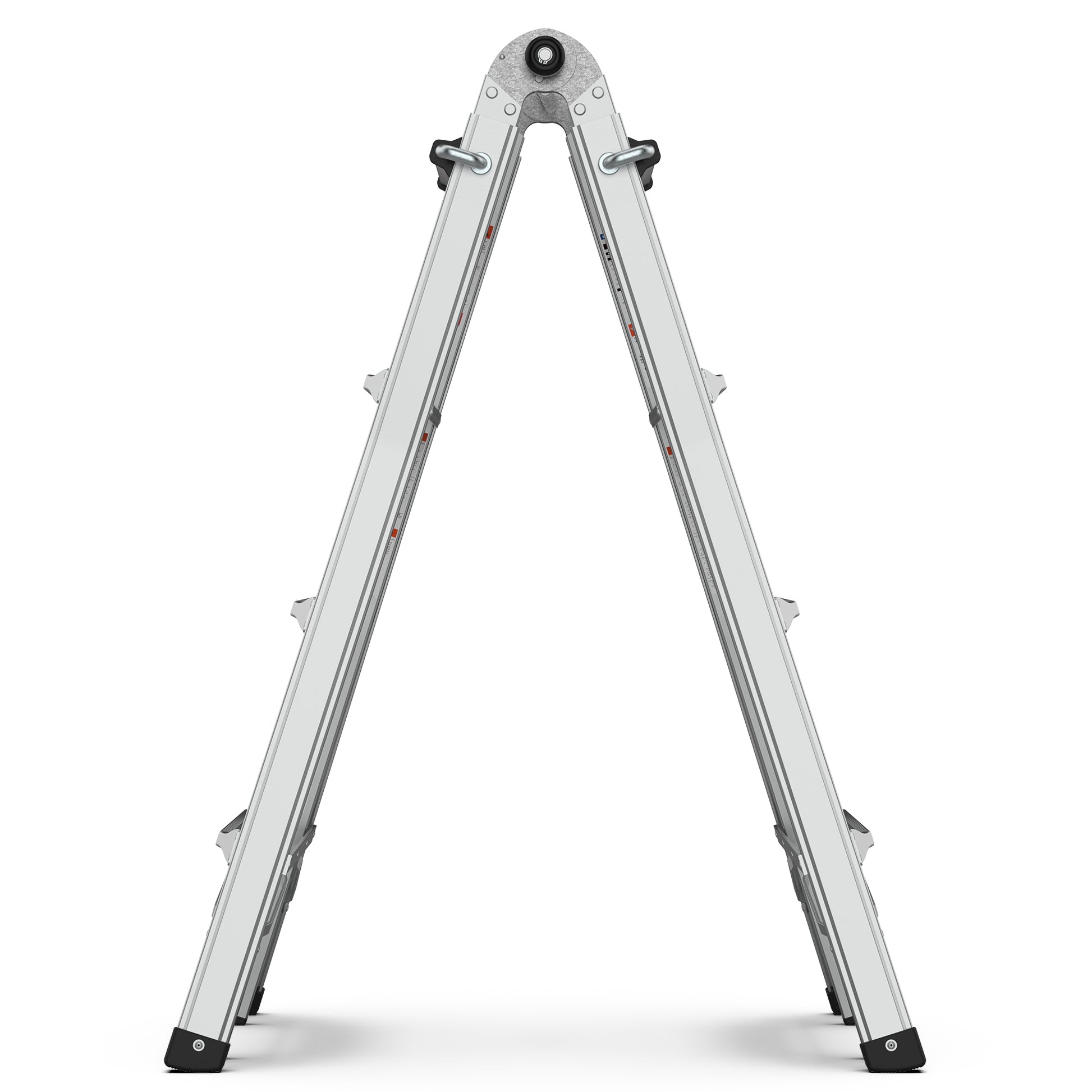 17Ft Multi Position Foldable Aluminum Ladder, A Frame And Straight Ladder, Ansi 250Lbs Grey Aluminium Alloy