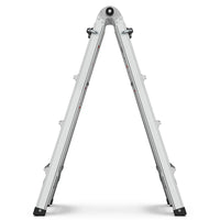 17Ft Multi Position Foldable Aluminum Ladder, A Frame And Straight Ladder, Ansi 250Lbs Grey Aluminium Alloy