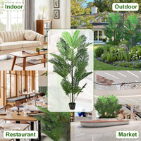 2Pcs Large Artificial Plants Fake Palm Tree Tropical Palm Leaves Faux Palm Plants Tall Tree Indoor Real Touch Plastic Monstera Leaves For Home Garden Outdoor Office Decor Green Plastic