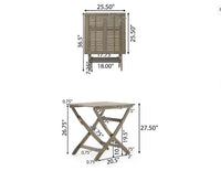 Positano 25 " Foldable Bistro Set, Gray Grey Acacia Wood