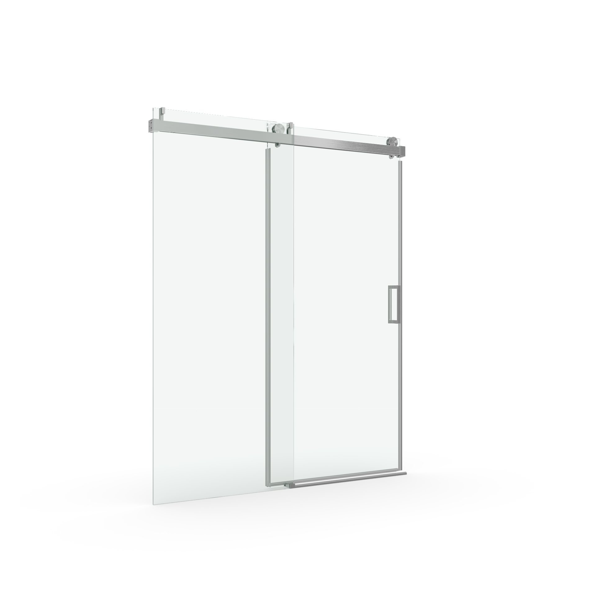 56" 60" W X 76" H Frameless Soft Closing Single Sliding Shower Door, 1 4" 6Mm Tempered Glass With Explosion Proof Coating Via Express Delivery, Chrome 24D01 60Chx Chrome Bathroom Tempered Glass