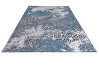 Jersey Area Rugs, Carpets For Livingroom, 7X10 Area Rugs ,3983 Grey Blue Rectangle 8&10 Grey Blue Contemporary Abstract Polypropylene