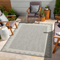 Sunshine Gc Har2015 Silver 2 Ft. 7 In. X 7 Ft. 3 In. Indoor Outdoor Area Rug Silver Polyester Polypropylene