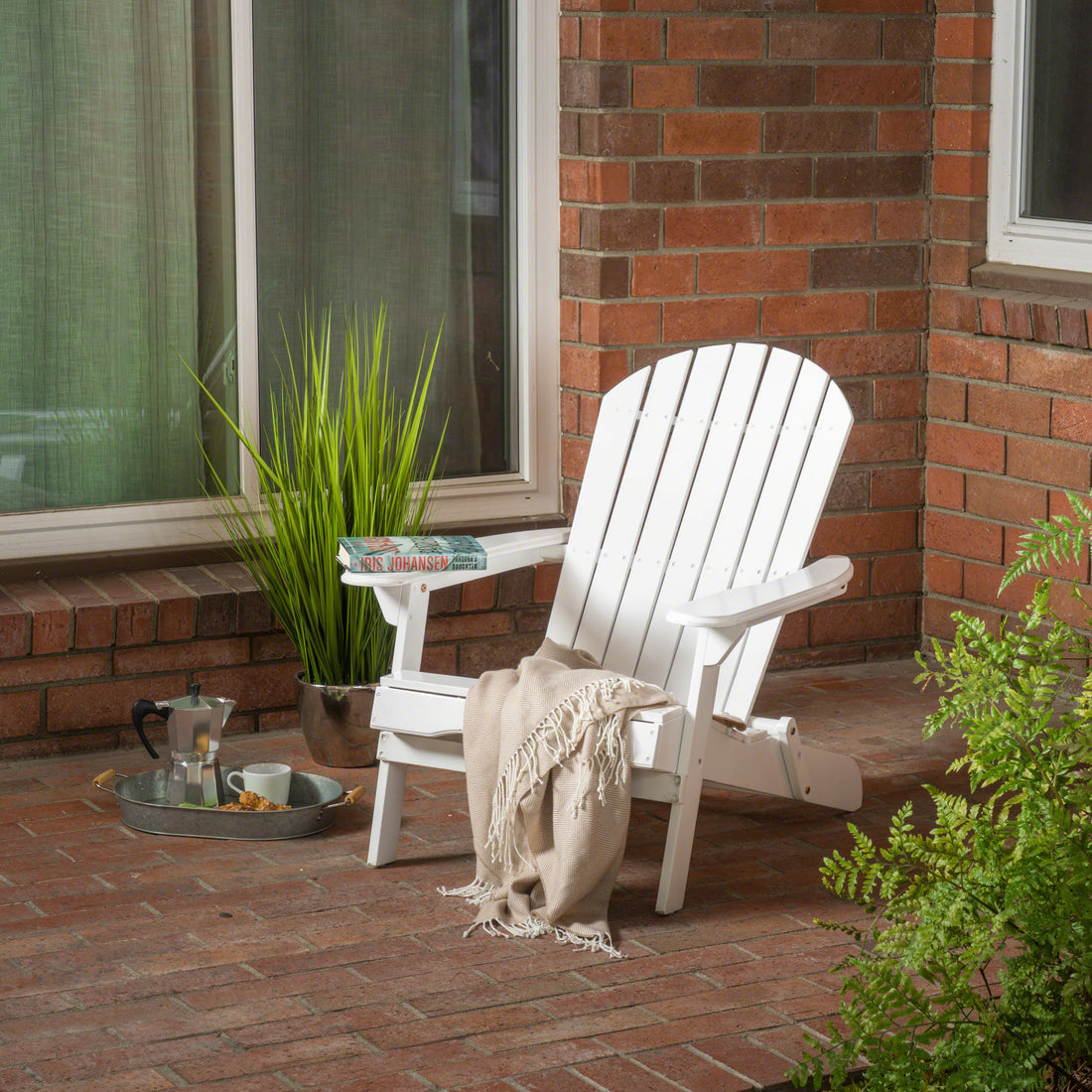 Malibu Adirondack Chair White Acacia Wood