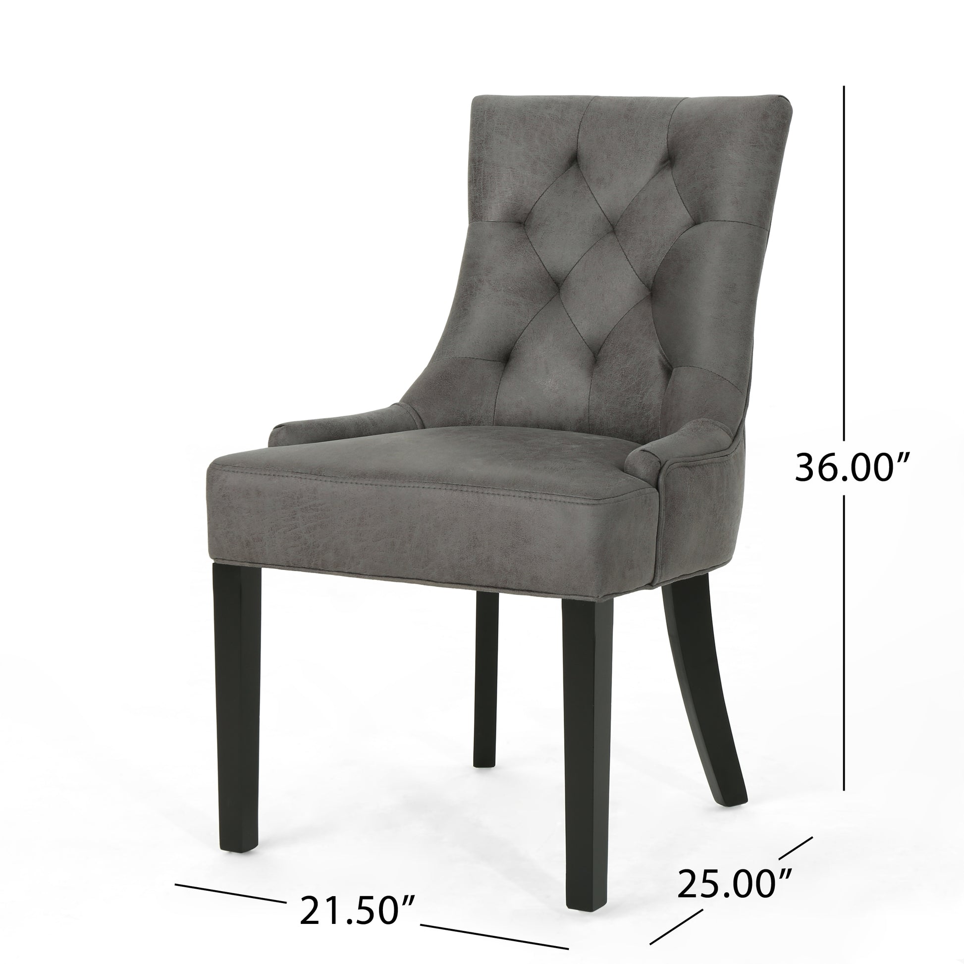 Cheney Dining Chair Kd Mp2 Set Of 2 Slate Microfiber