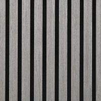 Homcom 4 Pack 3D Faux Wood Wall Panels, 24" X 24" Sound Absorbing Acoustic Panels, Wood Slat Wall Panels For Interior Wall Decor, Ceiling, Gray Gray Mdf