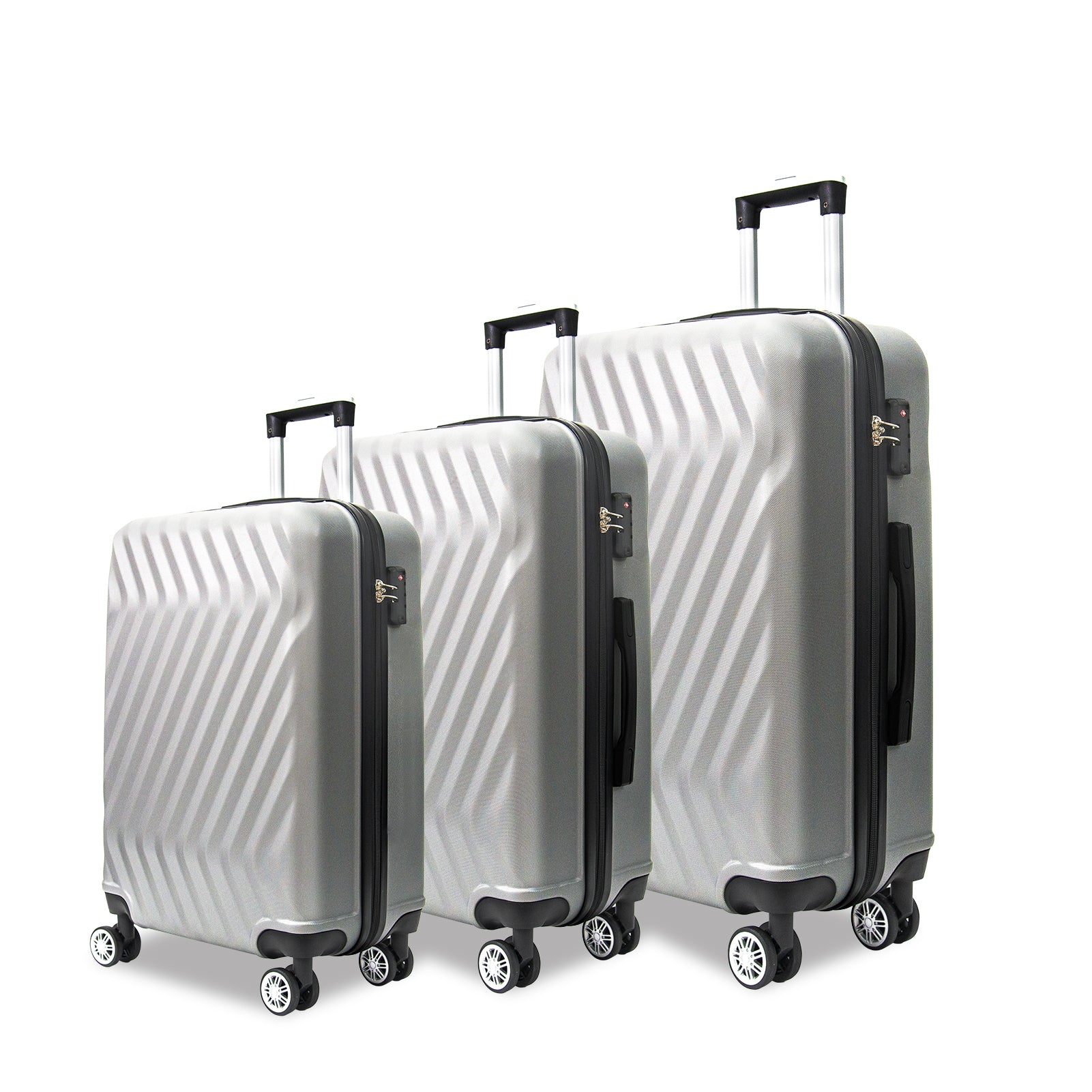 Hardside Lightweight Luggage Featuring 4 Spinning Wheel Robust Abs And Secure Tsa Lock Luggage Set 3 Pieces 20 24 28 Inches Women And Men Silver Grey Abs