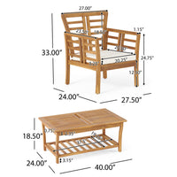 Caydon 2 Club Chairs Table Brown Wood