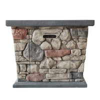 Carson 30' Square Mgo Fire Pit 40,000 Btu Stone Gray Magnesium Oxide