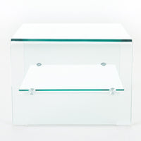 Coffee Table 12Mm Tempered Bent Glass ,6Mm Shelf Glass Clear Glass