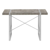 Computer Desk, Home Office, Laptop, 48"L, Work, Grey Concrete Laminate, Grey Metal, Contemporary, Modern Grey Particle Board