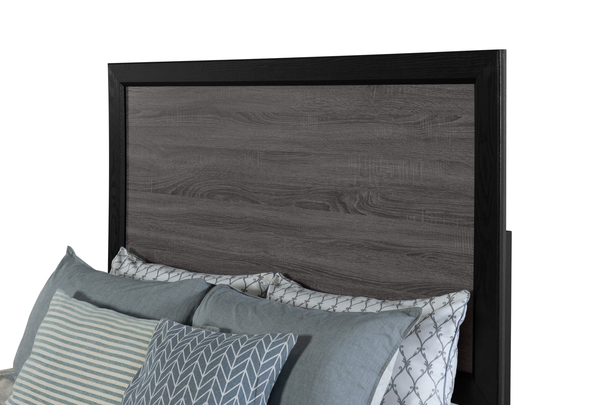 Soluto Grey And Black King Bed Black Gray Solid Wood Mdf