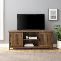 Classic Grooved Door Tv Stand For Tvs Up To 65" Rustic Oak Oak Mdf