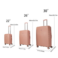 Luggage Set 3 Pieces 22 26 30 Luggage Set Wheel Luggage Pp Durable And Lightweight Rotating Hard Shell Luggage Set 3 Pieces Rose Gold Polyethylene