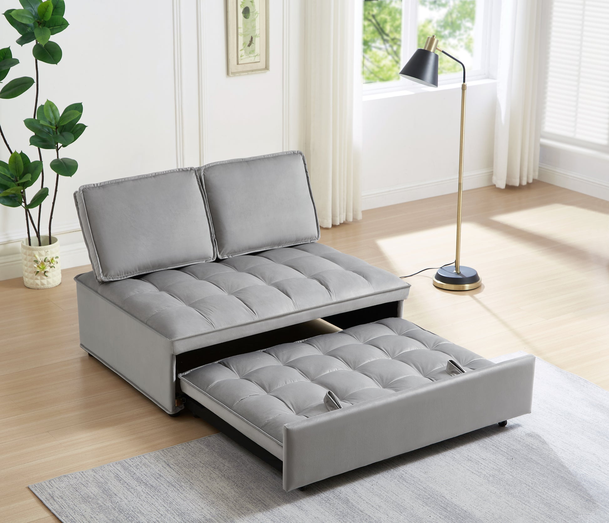 Grey Velvet Loveseat Sofa Bed Grey Velvet Foam Velvet 2 Seat