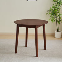 Walnut Round Table, All Solid Wood, Can Sit 2 4 People Diameter 31.5 Inches Walnut Rubber Wood