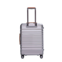 24" Luggage Lightweight Suitcase Tsa Lock Usb Portluggage Wheel Lock Artificial Leather Top Handle Spinner Wheels Silver Silver Abs Pc