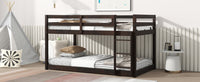 Solid Woodensolid Rubber Wooden Twin Over Twin Loft Bed With Ladder ,Upper And Bottom Bed Platforms Crafted With Strengthened Slats,Espresso Twin Espresso Rubber Wood