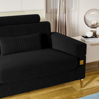 Fx P15 Bk Sofa Temu Suitable Black Velvet 2 Seat