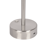 Elegance Rechargeable Led Table Lamp Brushed Nickel Led Touch Switch Brushed Nickel,Silver Table&Floor Lamps Metal