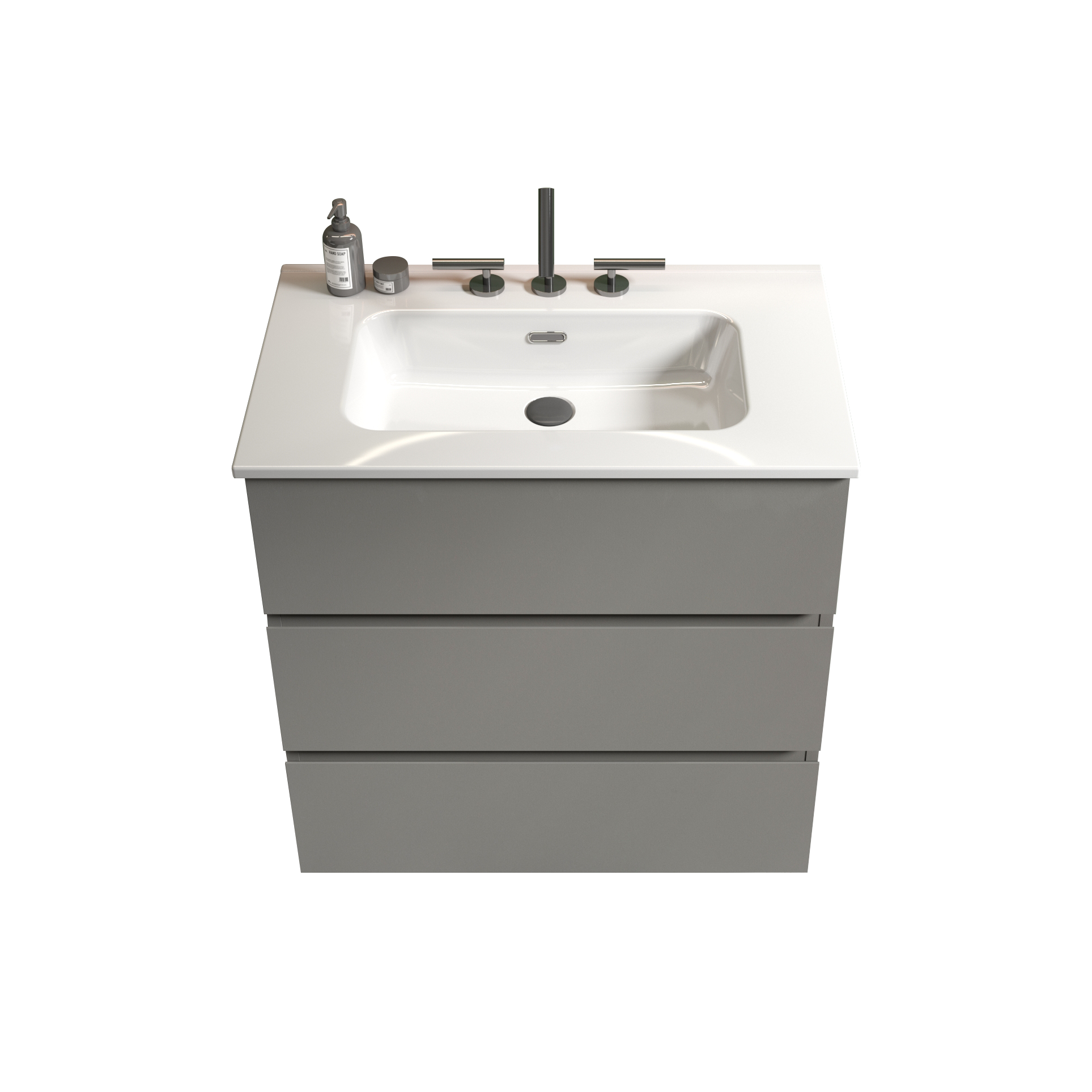 Tia 30" Gray Bathroom Vanity With Sink With 3 Faucet Holes, Large Storage Freestanding Bathroom Vanity For Modern Bathroom, One Piece White Sink Basin Without Drain And Faucet, Pre Assembledt Gray