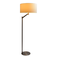 Serene Brushed Nickel Floor Lamp With Rotary Switch Metal Base White Linen Shade Brushed Nickel,White Table&Floor Lamps Linen,Metal