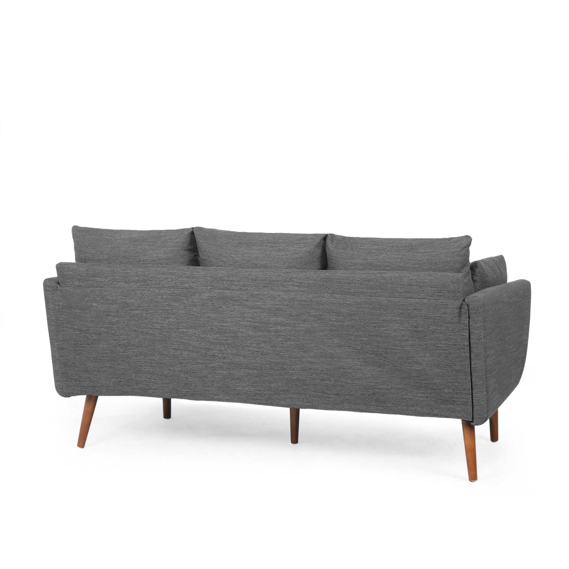 3 Seater Sofa Charcoal Wood Fabric 3 Seat