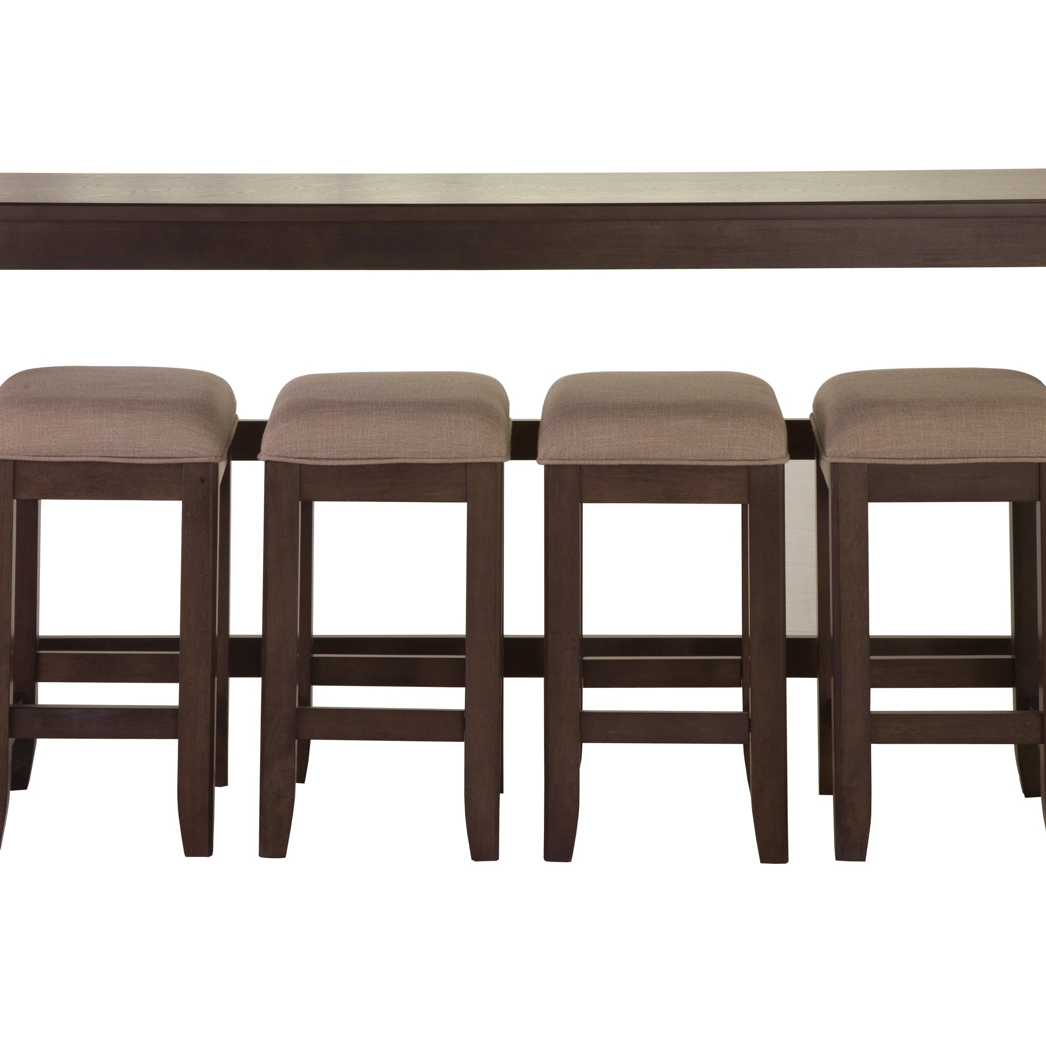 Dark Brown Console Table W 4 Stools Dark Brown Solid Wood Mdf