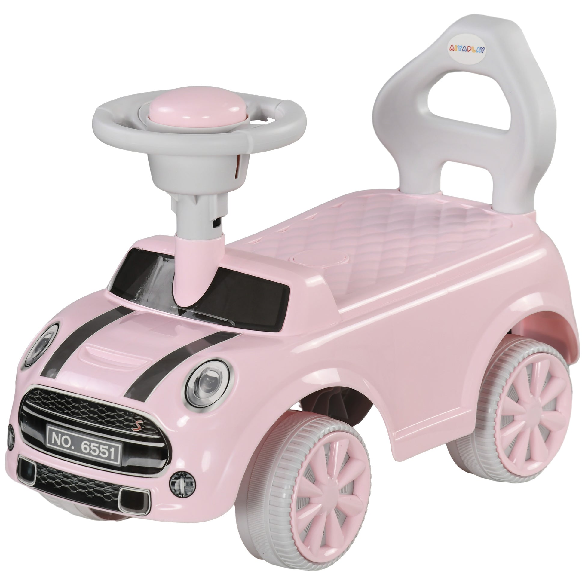 Qaba Toddler Ride On Toy, Foot To Floor Sliding Car With Horn, Working Steering Wheel & No Tip Anti Over Backwards System For Boys And Girls Ages 18 36 Months, Pink Pink Plastic