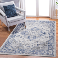 5X7 Blue Grey Oriental Non Shedding Living Room Bedroom Dining Home Office Stylish And Stain Resistant Area Rug Blue Grey Polyester