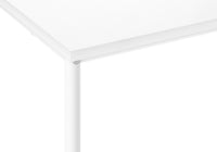 Accent Table, Side, End, Narrow, Small, 2 Tier, Living Room, Bedroom, White Laminate, White Metal, Contemporary, Modern White Particle Board