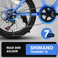 S20101 Ecarpat 20 Inch Kids Bike, Boys Girls Mountain Bike Ages 8 12, 7 Speed Teenager Children Kids' Bicycles, Front Suspension Disc U Brake, 14 Inch Height Steel Frame Blue Polyurethane Foam Carbon Steel