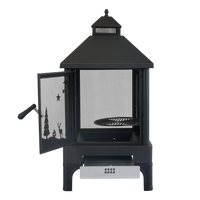 Xot036 Garden Metal Outdoor Heating Furnace For Backyard Fir Pit Black Garden & Outdoor Metal