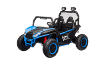 24V 2 Seater Ride On Car For Kids, 4X4 Off Road Utv Toy W Remote Control, 4X200W Powerful Motors, 20" Large Seat, 5 Mph Max Speed, Bluetooth, Mp3, Lights, Electric Car For Big Kids Blue Abs