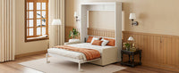 Full Size Murphy Bed Wall Bed With Cushion,White Full White Mdf Lvl