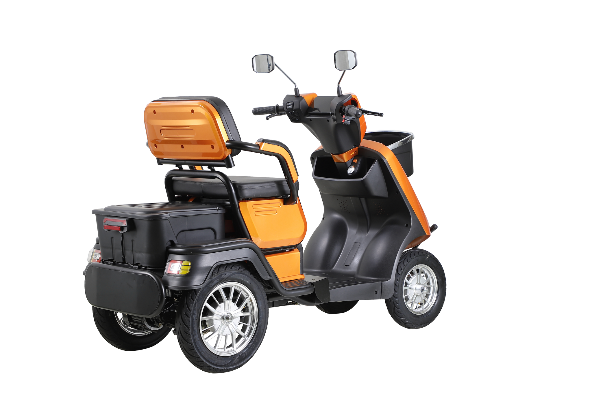 Heavy Duty 4 Wheel Mobility Scooters For Seniors & Adults 500Lbs Capacity Orange Abs Pc