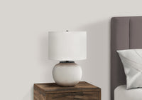 Lighting, 21"H, Table Lamp, Cream Ceramic, Ivory Cream Shade, Modern Cream Ceramic