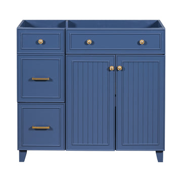 Cabinet Only 36" Blue Bathroom Vanity Sink Not Included Navy Blue Bathroom Solid Wood Mdf