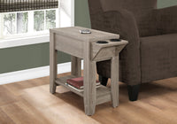 Accent Table, Side, End, Storage, Lamp, Living Room, Bedroom, Dark Taupe Laminate, Transitional Taupe Particle Board