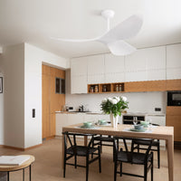 38 Inch Ceiling Fan Without Light, Modern Indoor Outdoor Ceiling Fans With Dc Motor Remote Control For Bedroom, Living Room White Abs