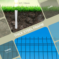 Outsunny Metal Decorative Garden Fence, 9.2' X 17.25" 5 Pack Steel Fence Panels, Decorative Border Fence For Landscape, Flower Bed, Yard Decor, Animal Barrier, White White Steel