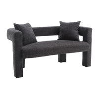 Coolmore Modern Chenille Loveseat Sofacomfy Upholstered 2 Seater Sofa, Small Loveseat Accent Couch For Living Bedroom Leisure Areas Carbon Black Carbon Black Primary Living Space Foam Chenille