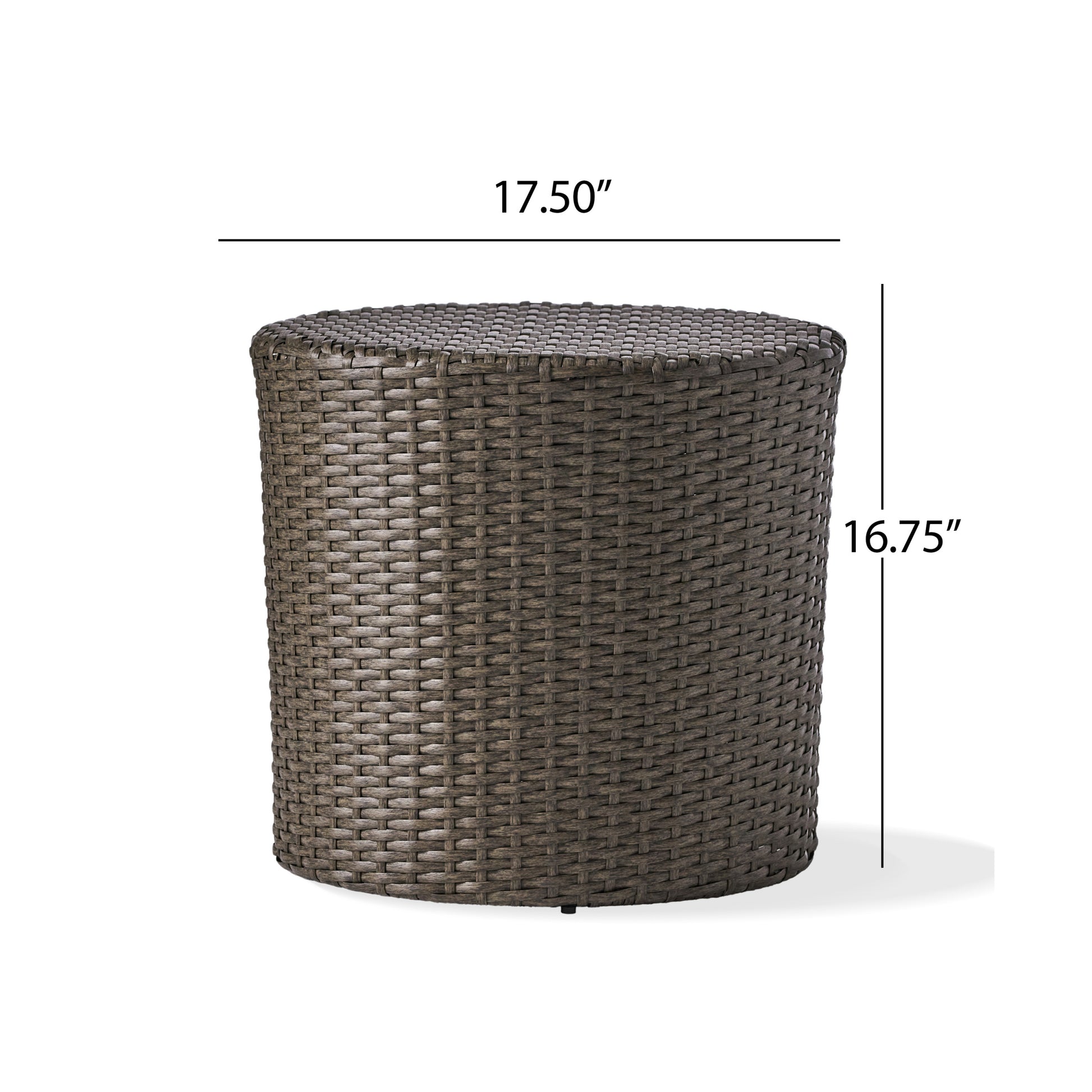 Kingstown Rd Barrel Side Table Grey Rattan