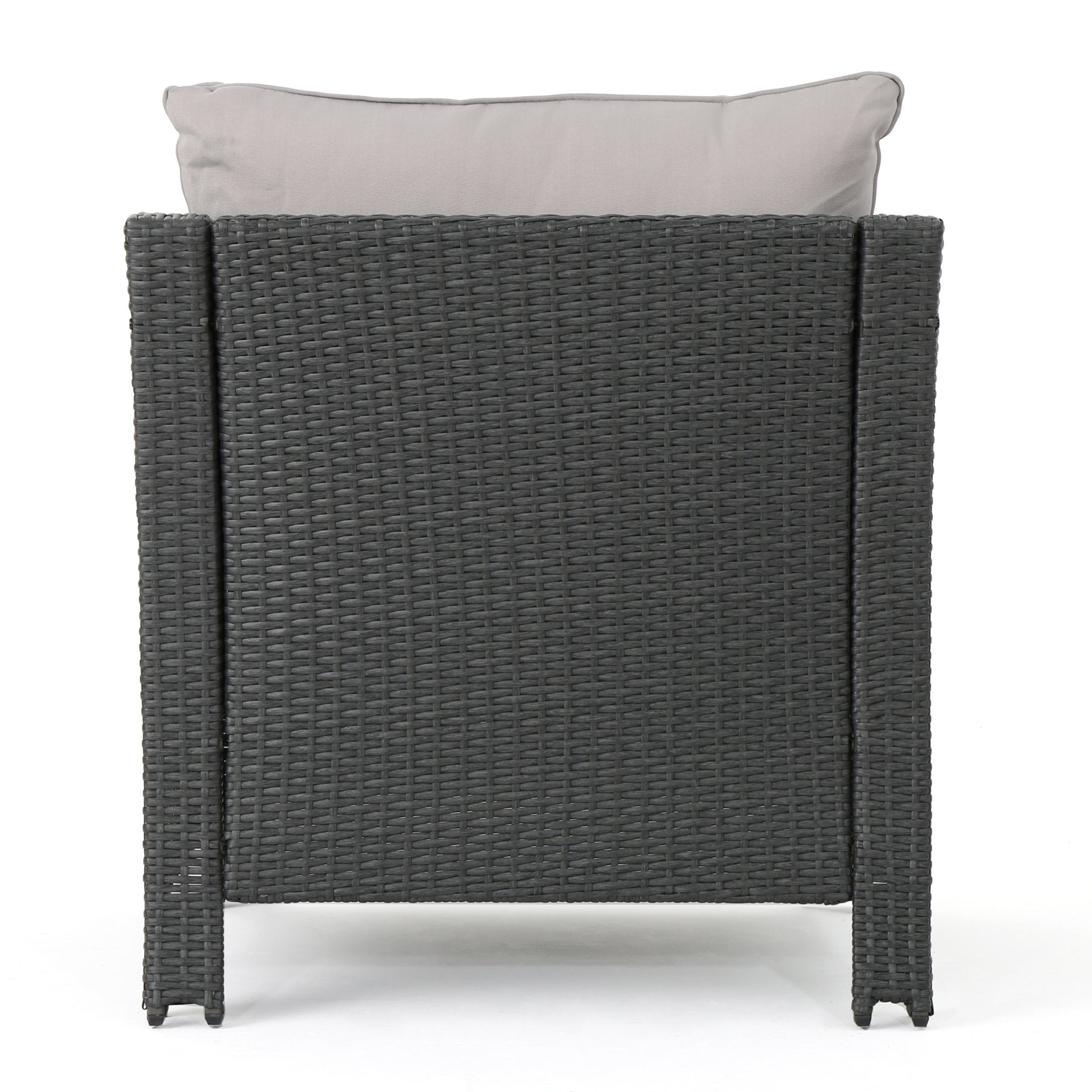 Antibes Armchair 2Pcs Grey Pe Rattan Iron Waterproof Fabric