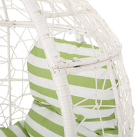 Gianni Teardrop Chair White Green Pe Rattan Iron Waterproof Fabric