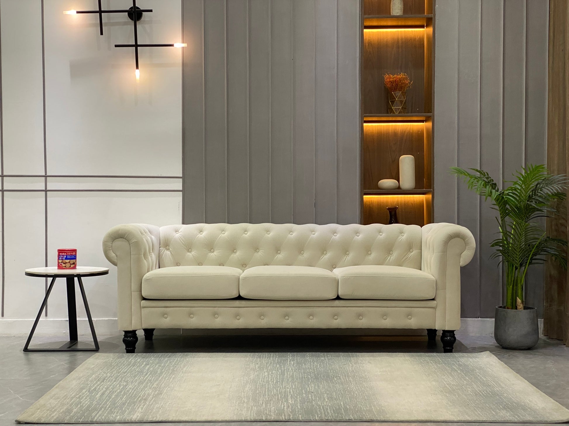 Elegant Beige Chesterfield Sofa 3 Seater Plush Fabric With Tufted Buttons And Wooden Legs Classic Design, Comfortable And Durable For Living Room Furniture Temu Suitable Beige Velvet 3 Seat